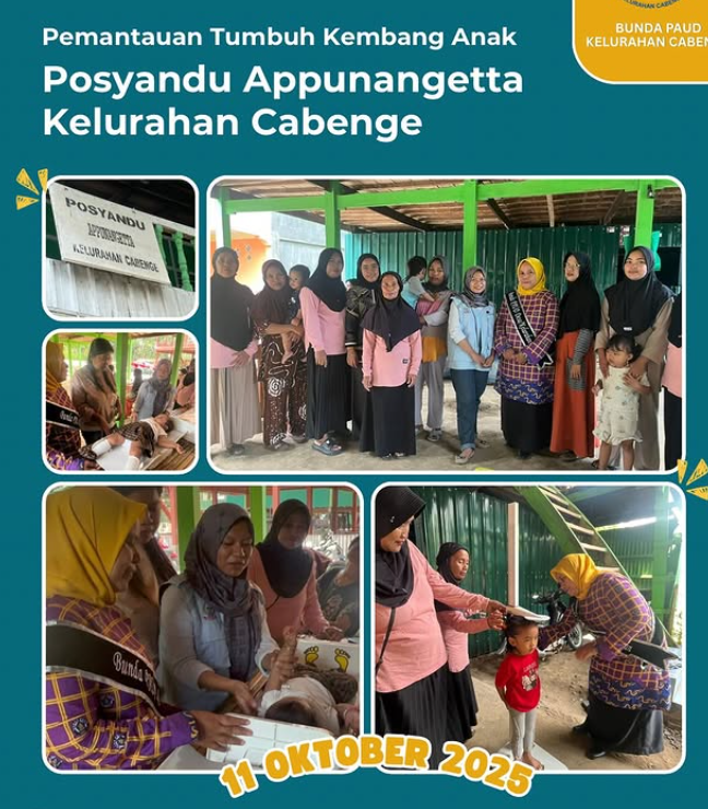 Pemantauan Tumbuh Kembang Anak di Posyandu Appunangetta Kelurahan Cabenge